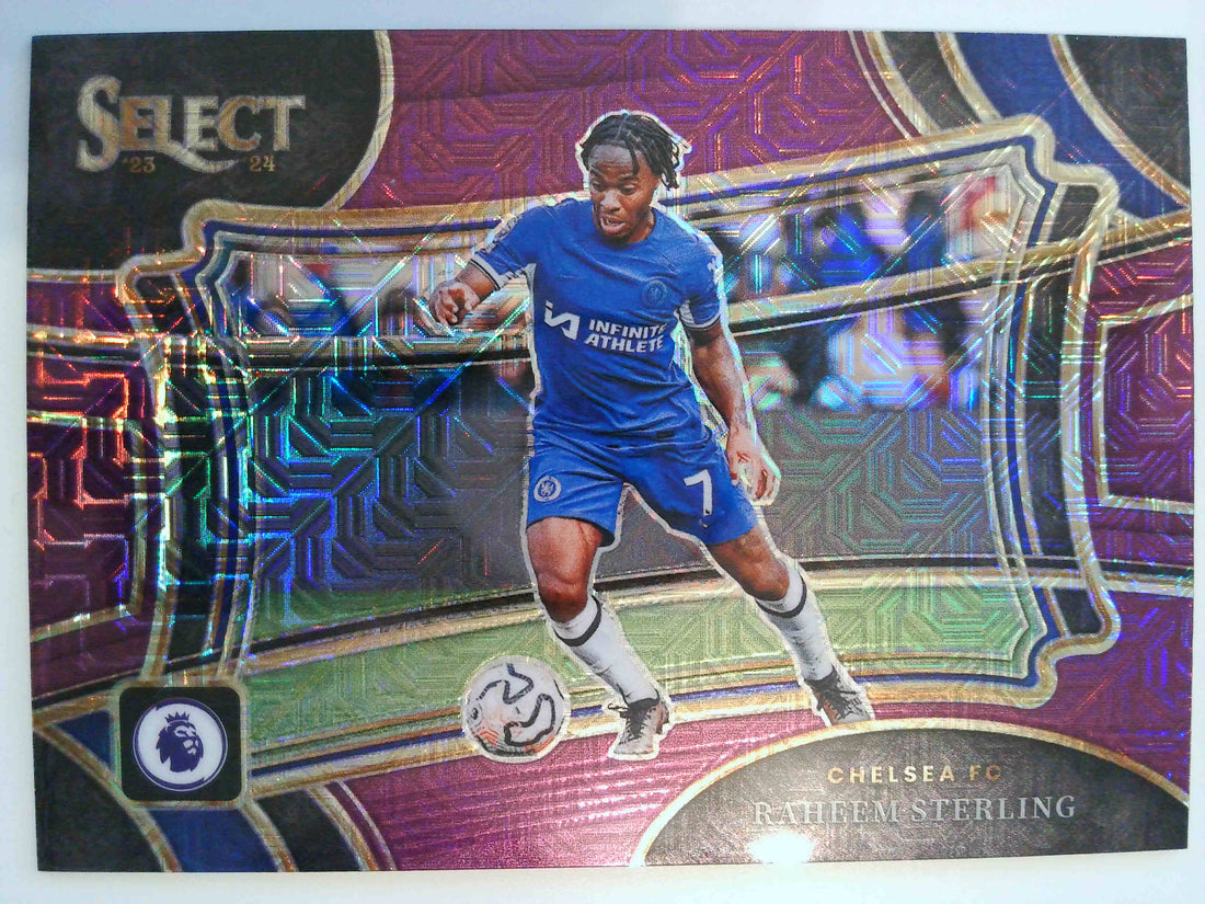 2023-24 Panini Select Premier League - Purple Mojo Soccer Raheem Sterling #230
