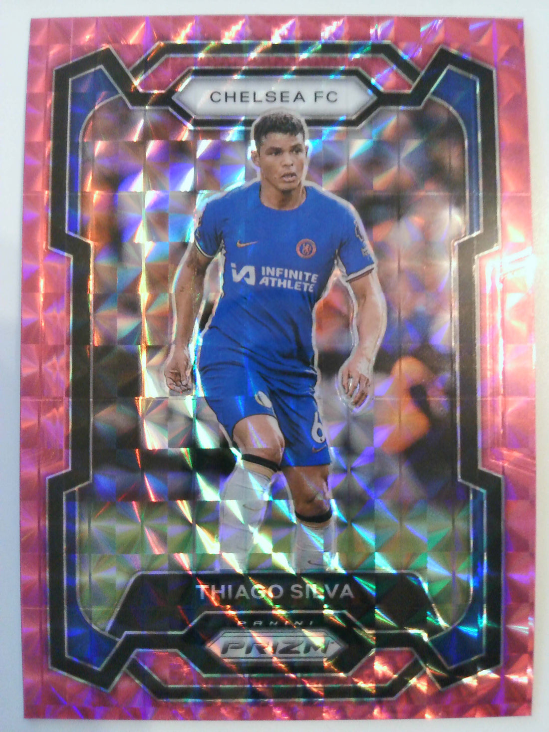 2023-24 Panini Prizm Premier League Soccer Pink Mosaic Thiago Silva #183