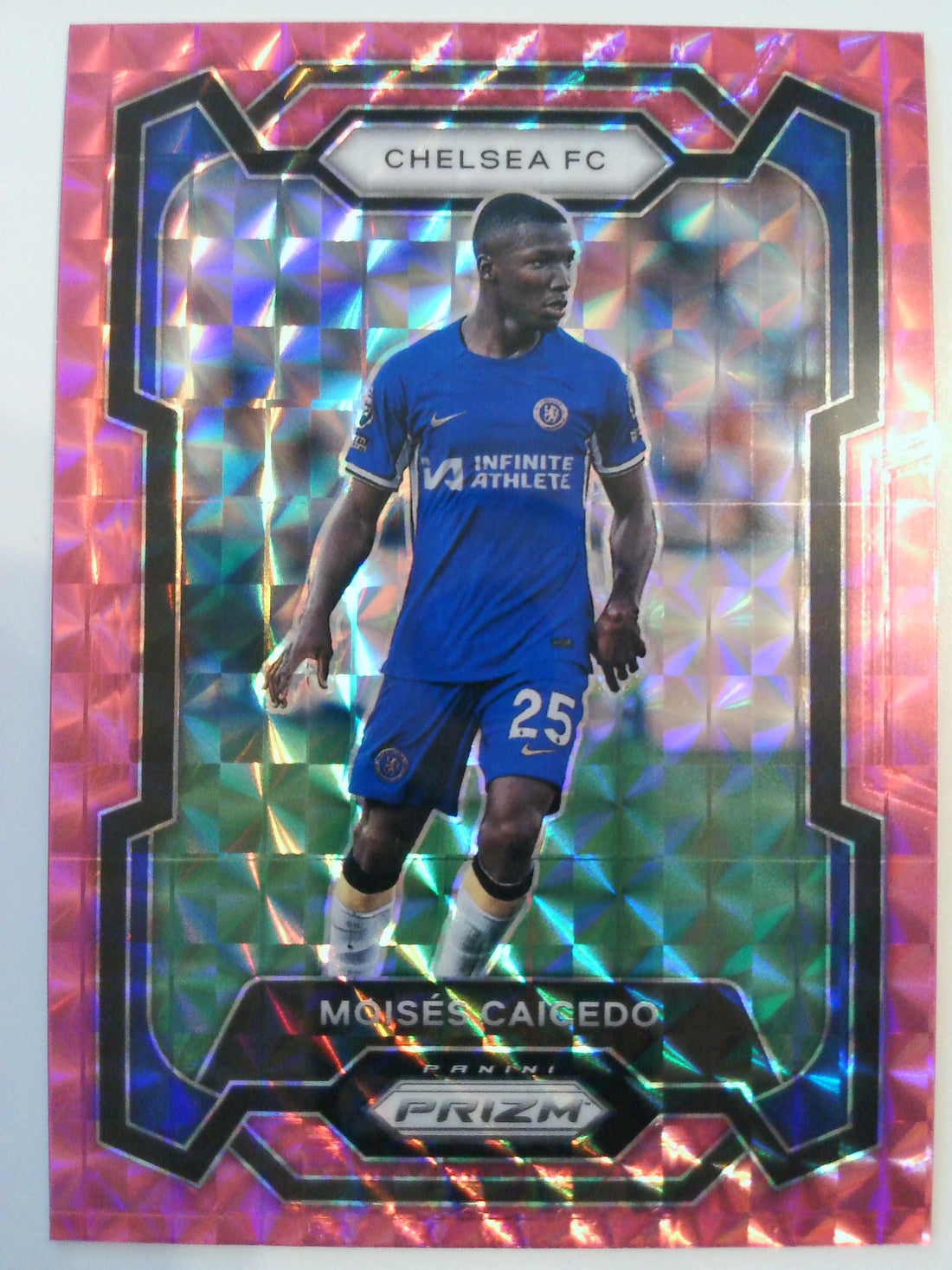 2023-24 Panini Prizm Premier League Soccer Pink Mosaic Moises Caicedo #185