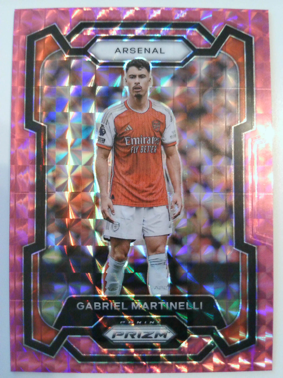2024-25 Panini Prizm Premier League Soccer Pink Mosaic Gabriel Martinelli #26