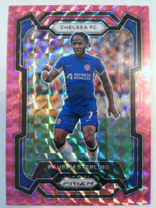 2023-24 Panini Prizm Premier League Soccer Pink Mosaic Raheem Sterling #184