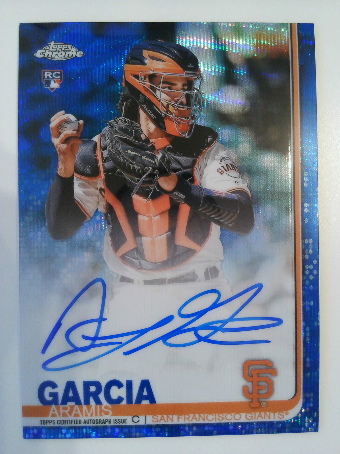 2019 Topps Chrome Autographs Blue Wave Refractor 061/150 Aramis Garcia #RA-AGA