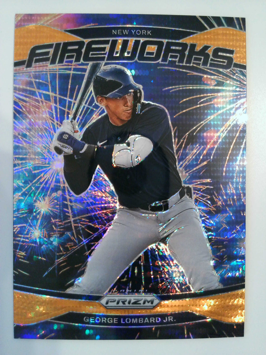 2025 Panini Prizm Baseball Fireworks Orange Prizms 394/399 George Lombard Jr. #5