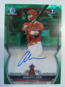 2023 Bowman Chrome Autographs Green Refractor 39/99 Alberto Rios #CDA-AR