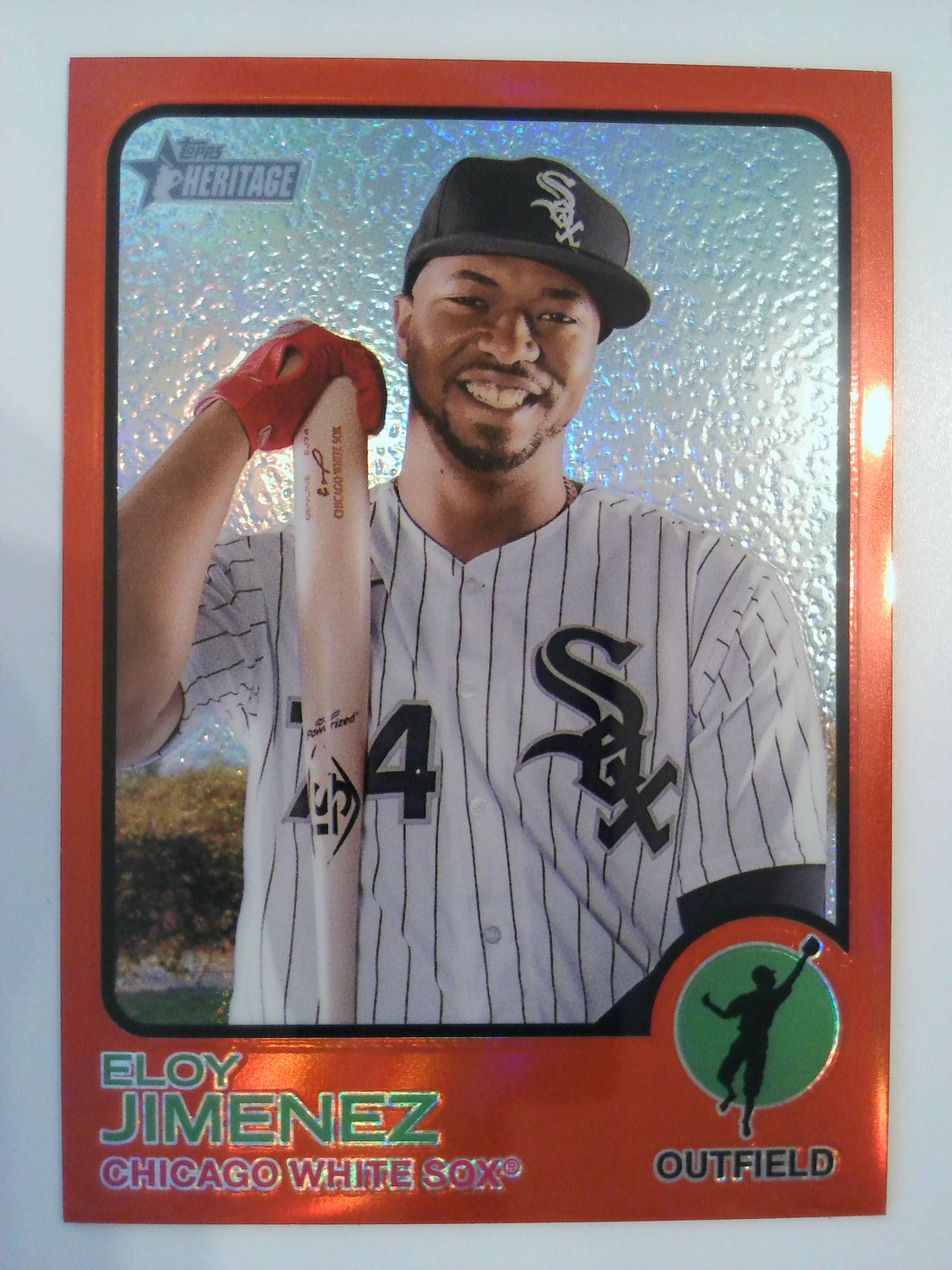 2022 Topps Heritage Baseball Chrome Red Refractor 266/573 Eloy Jimenez #179