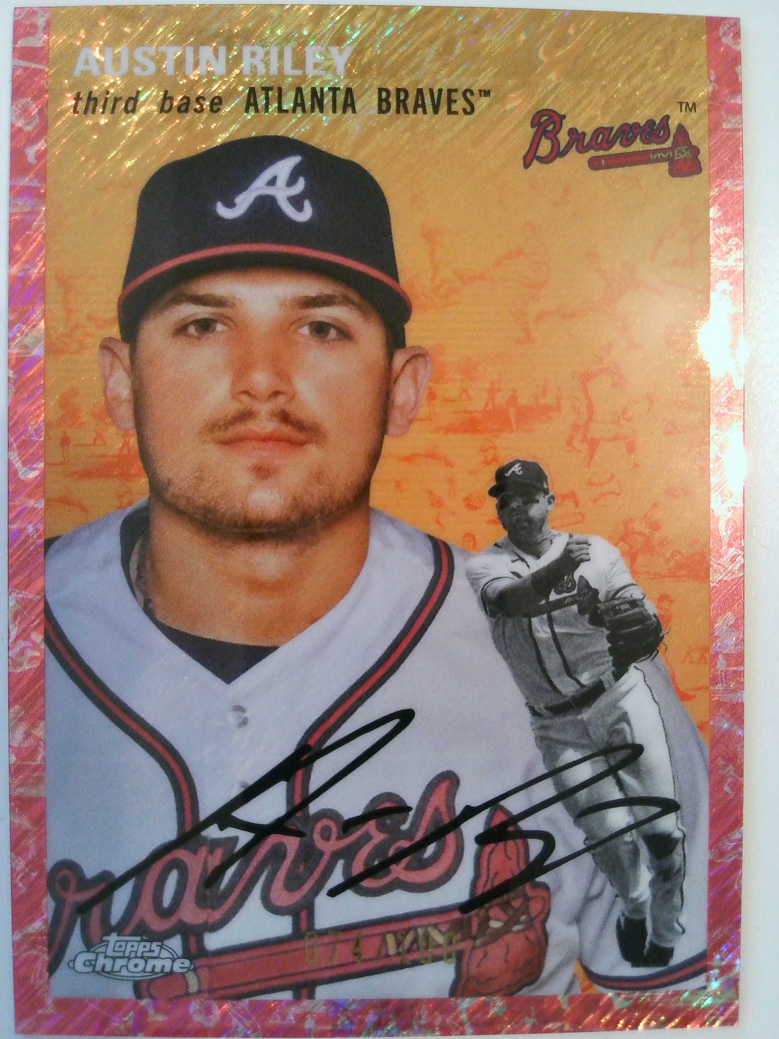2023 Chrome Platinum Fuchsia Lava Refractors 074/100 Austin Riley #249