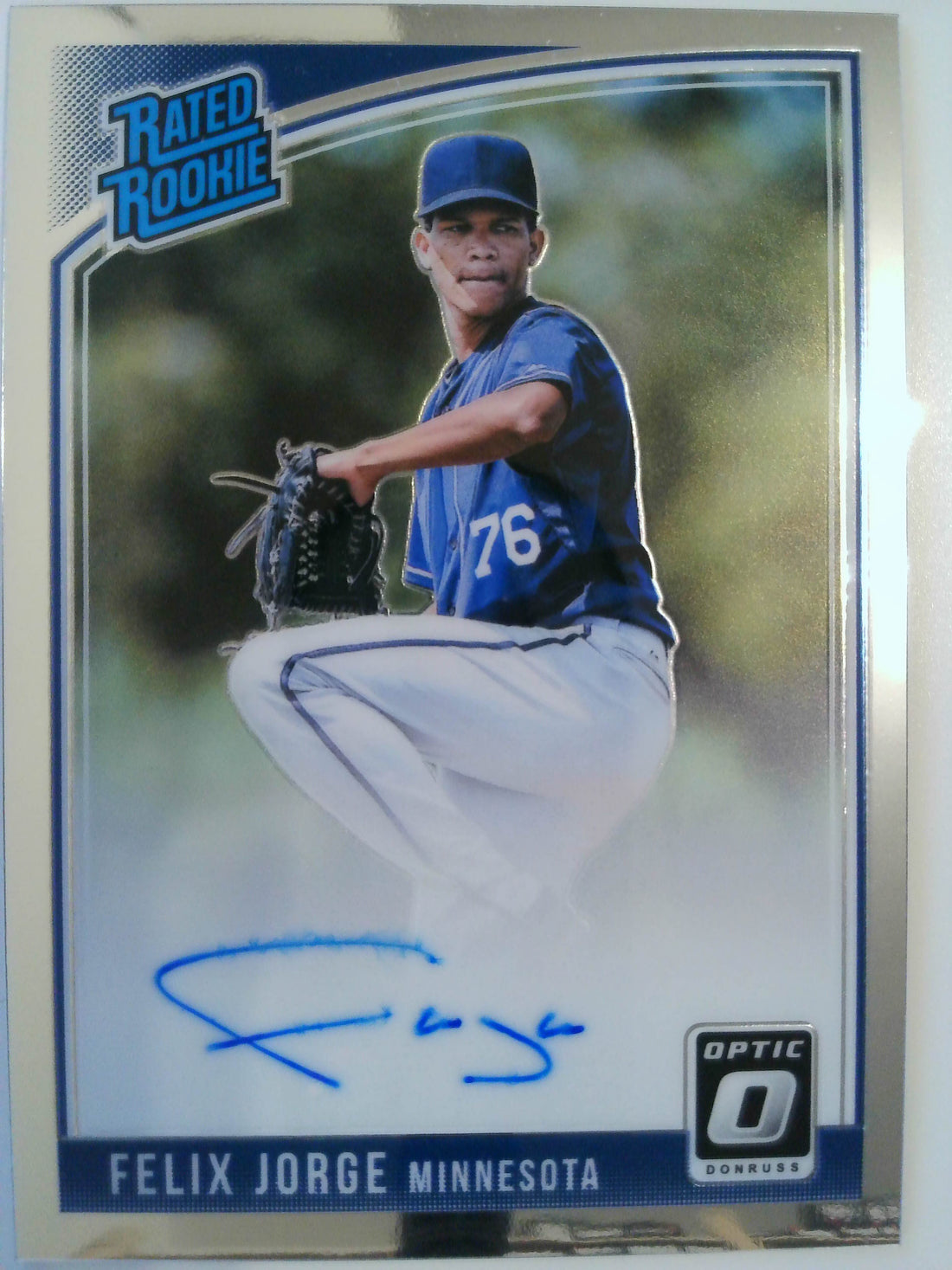 2018 Donruss Optic Baseball Rated Rookies Signatures Felix Jorge #RRS-FJ