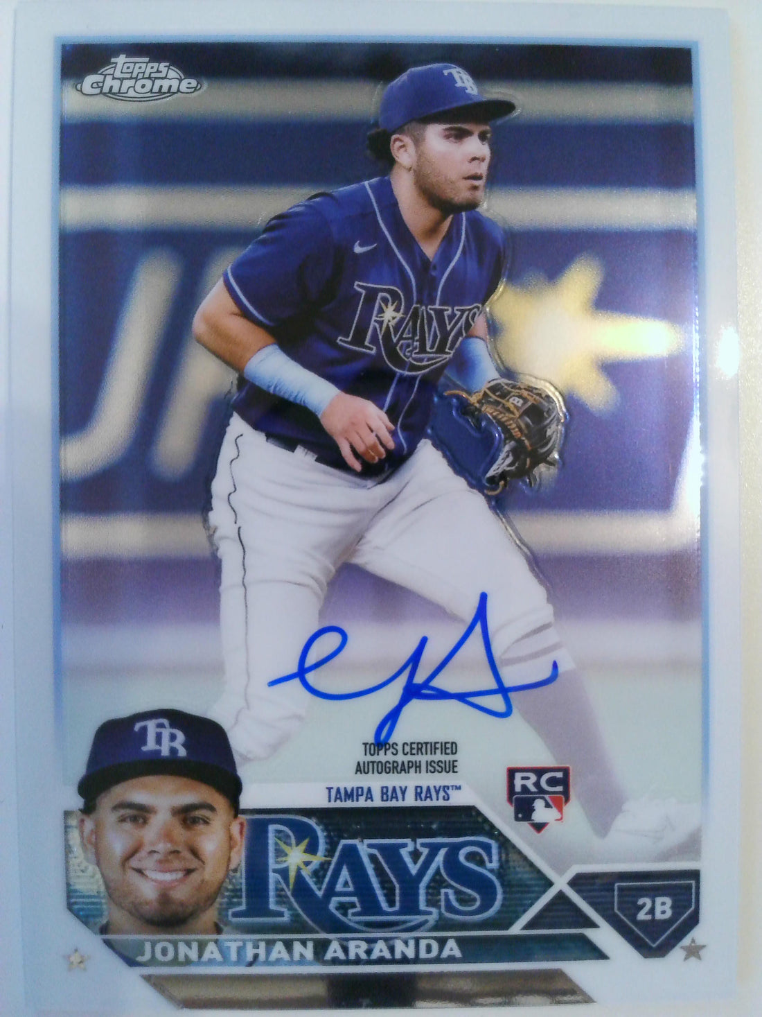2023 Topps Chrome Baseball Rookie Autographs Jonathan Aranda #RA-JAR