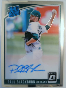2018 Donruss Optic Baseball Rated Rookies Signatures Paul Blackburn #RRS-PB