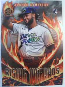 2024 Bowman Baseball Rising Infernos Junior Caminero #RI-6