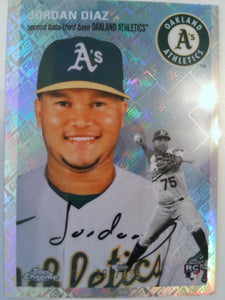 2023 Chrome Platinum Anniversary Topps Refractors 298/499 Jordan Diaz #155 RC
