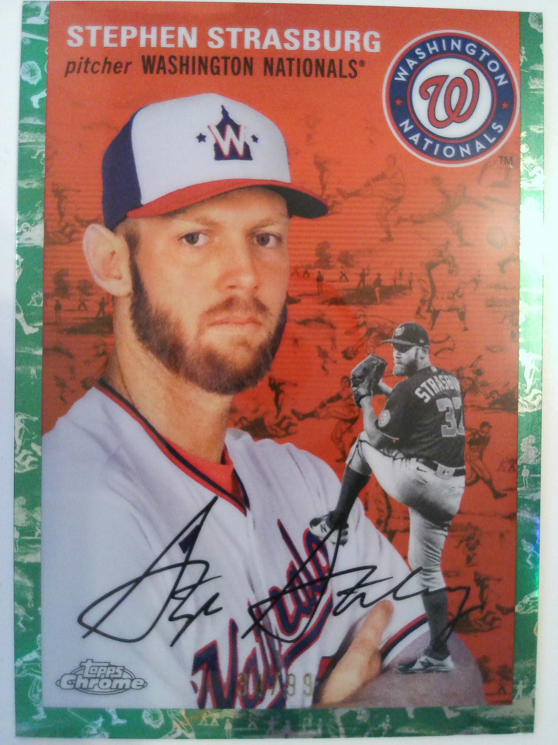 2023 Chrome Platinum Anniversary Green Refractors 34/99 Stephen Strasburg #328