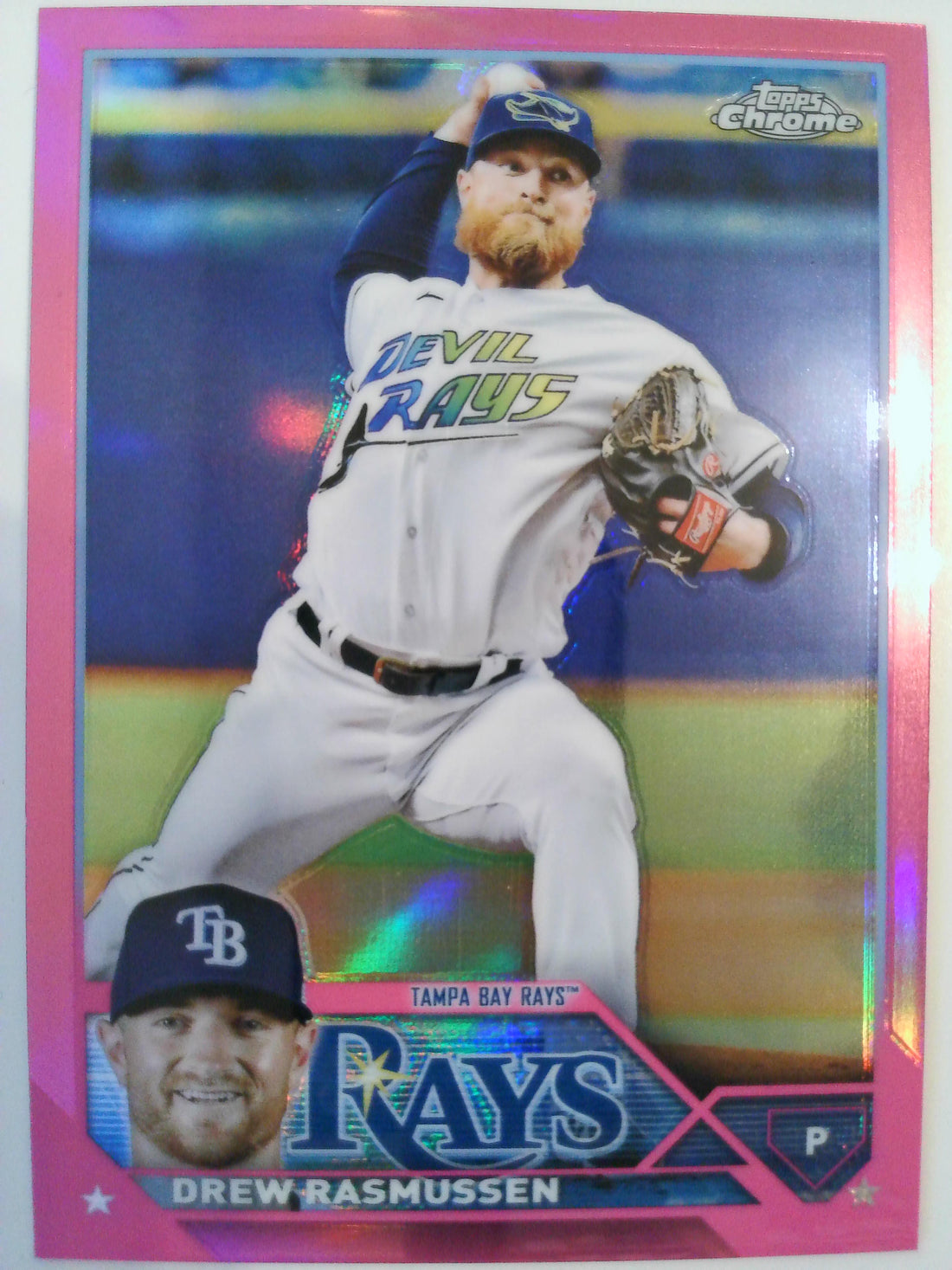 2023 Topps Chrome Baseball Pink Refractors Drew Rasmussen #210