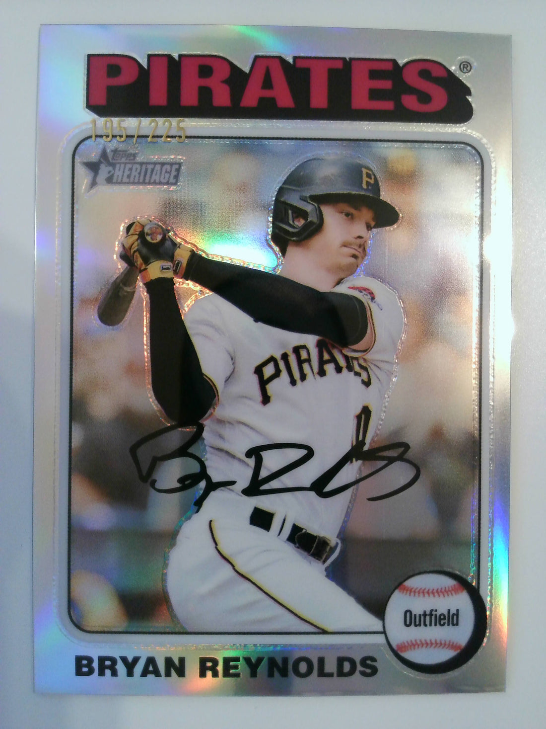 2024 Topps Heritage Baseball Chrome Silver Refractor 195/225 Bryan Reynolds #458