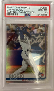 2019 Topps Update Rainbow Foil Cavan Biggio #US39 RC PSA 10