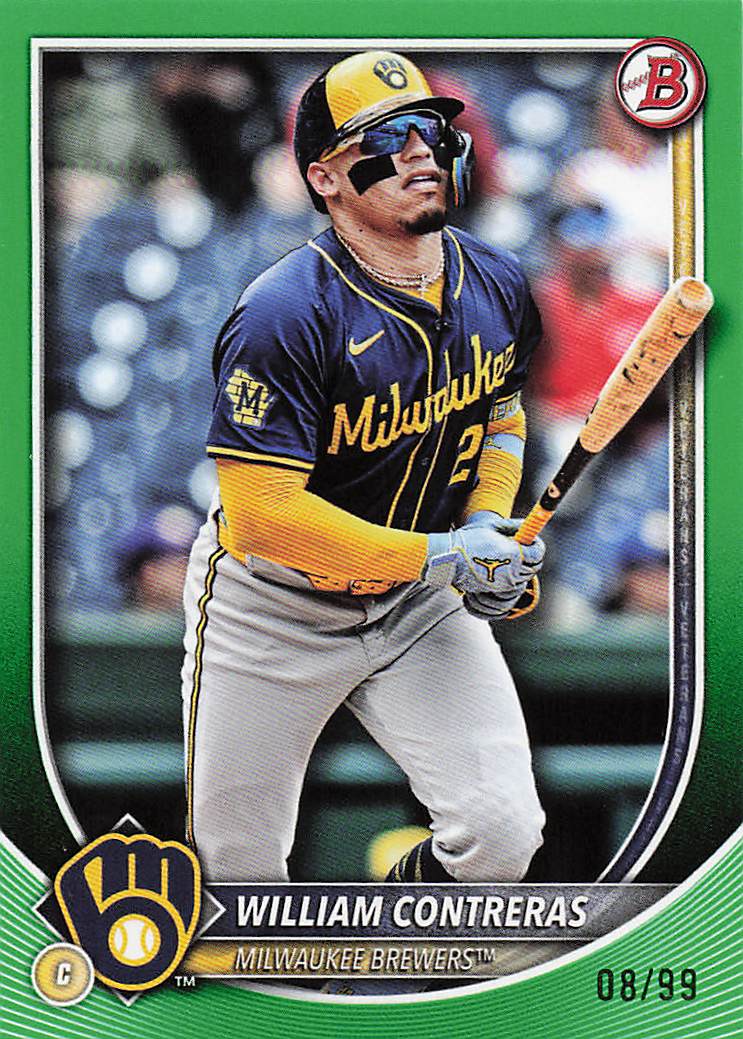 2025 Bowman Baseball Neon Green 08/99 William Contreras #70