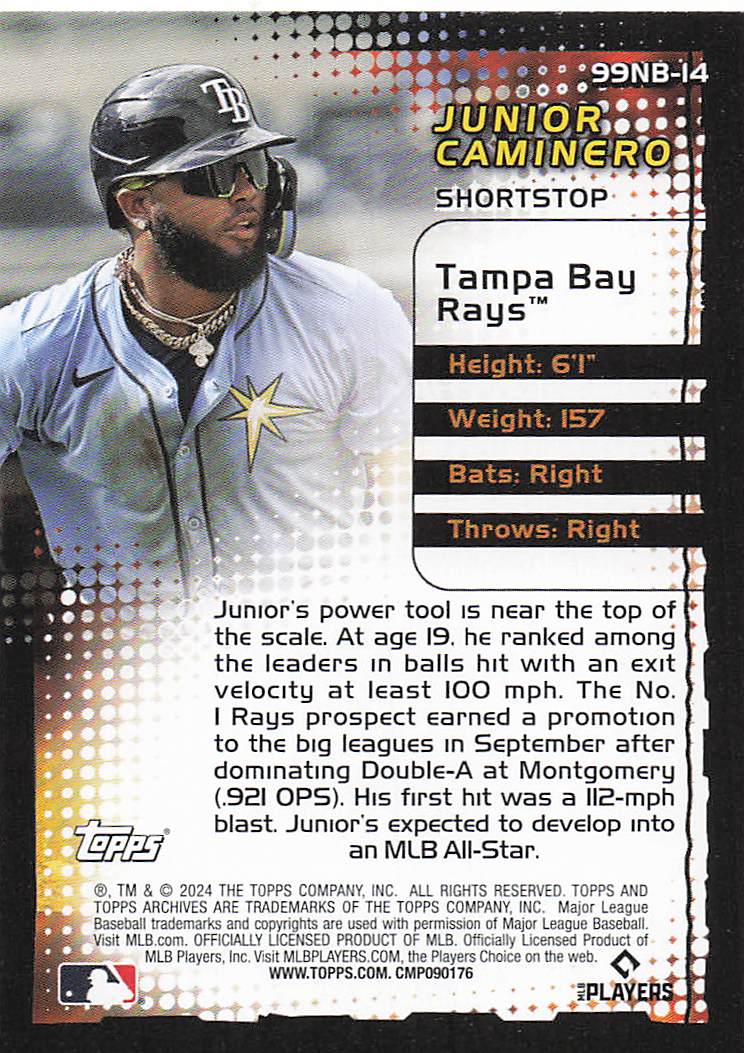 2024 Topps Archives Baseball 1999 Topps New Breed Junior Caminero #99NB-14