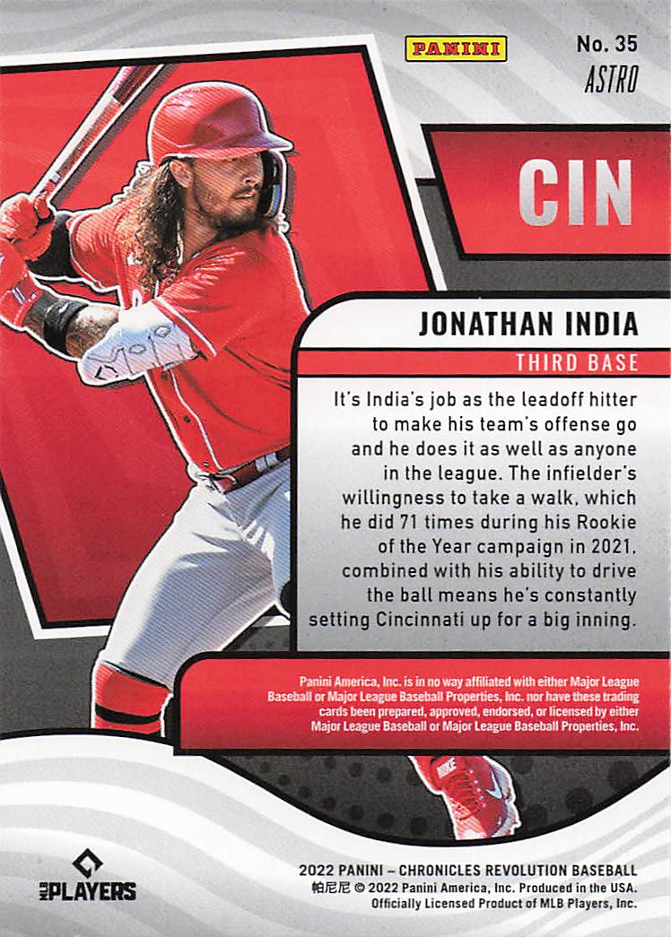 2022 Panini Chronicles Baseball Revolution Astro Jonathan India #35