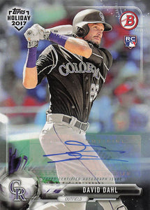 2017 Topps Holiday Bowman Baseball Autograph 16/99 David Dahl #TH-DD Rookie
