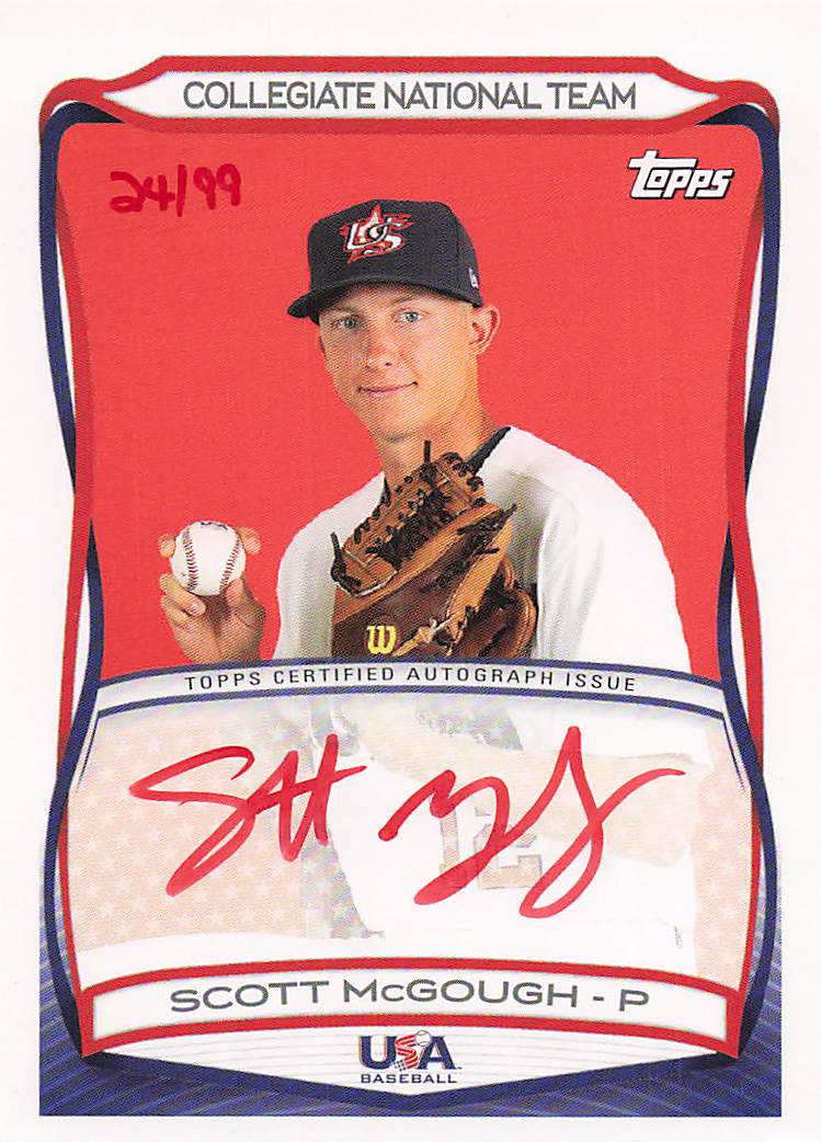2010 Topps USA Baseball Baseball Autographs Red 24/99 Scott McGough #A32