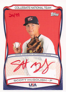 2010 Topps USA Baseball Baseball Autographs Red 24/99 Scott McGough #A32
