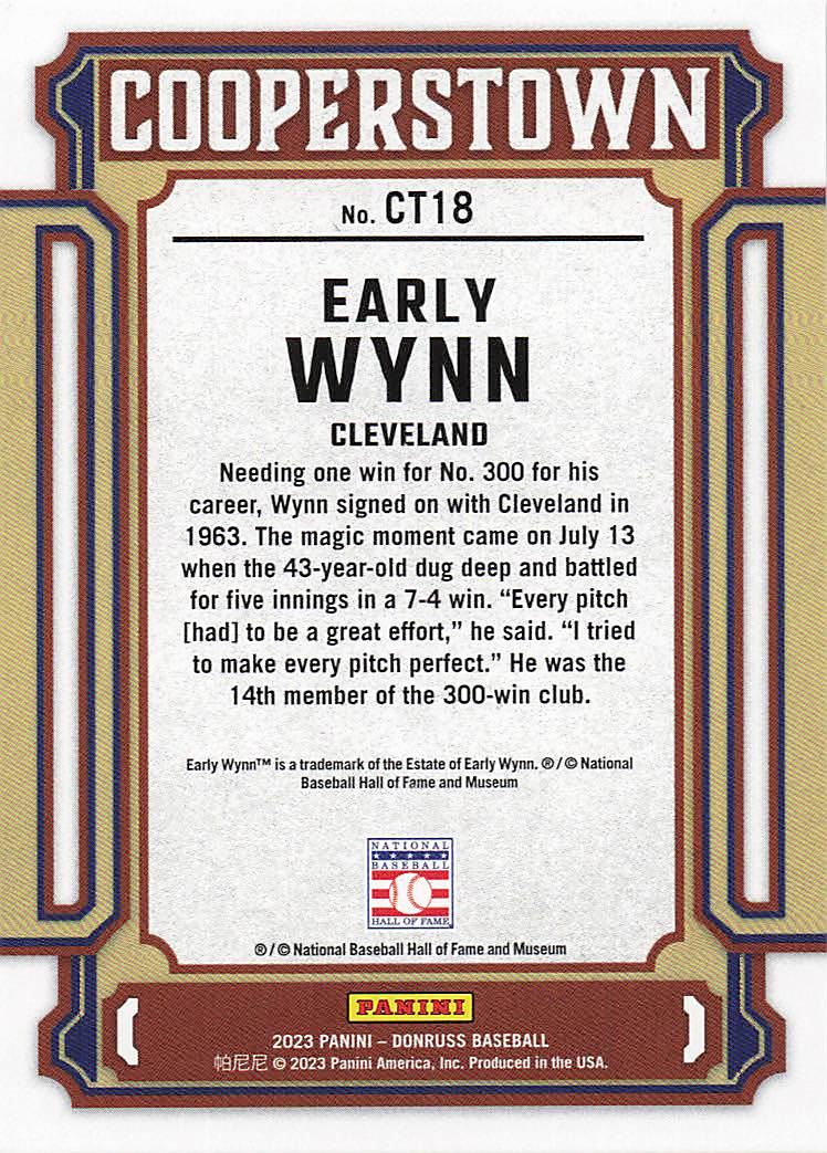 2023 Donruss - Cooperstown Red Baseball 061/149 Early Wynn #CT18