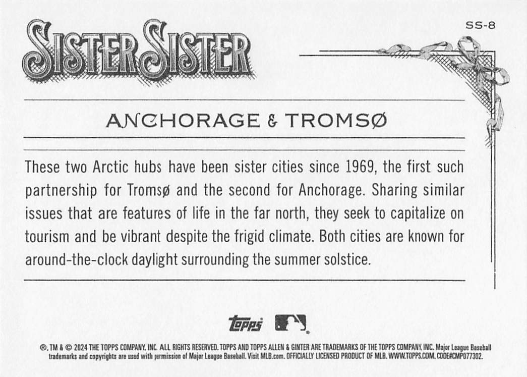 2024 Topps Allen & Ginter - Sister Sister Baseball Anchorage / Tromso #SS-8