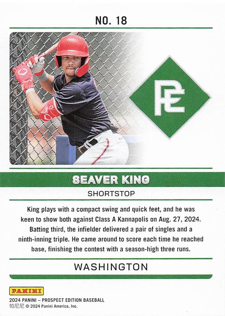2024 Panini Prospect Edition Baseball Domination Seaver King #18