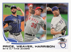 2013 Topps Mini David Price / Jered Weaver / Matt Harrison #95