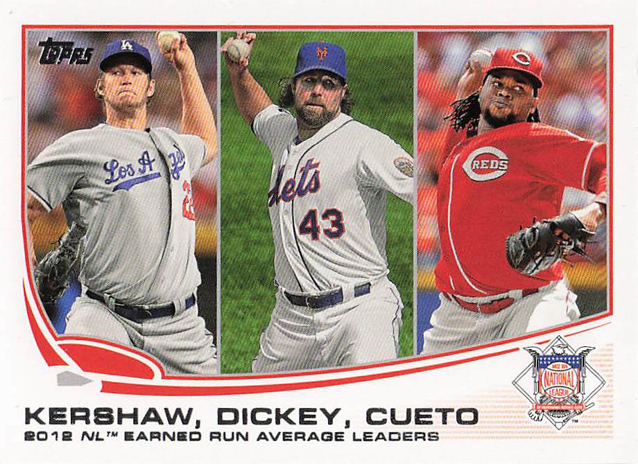 2013 Topps Mini Baseball Clayton Kershaw / R.A. Dickey / Johnny Cueto #81
