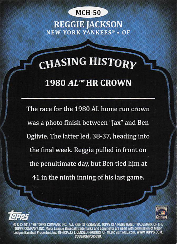 2013 Topps Mini Baseball Chasing History Reggie Jackson #MCH-50