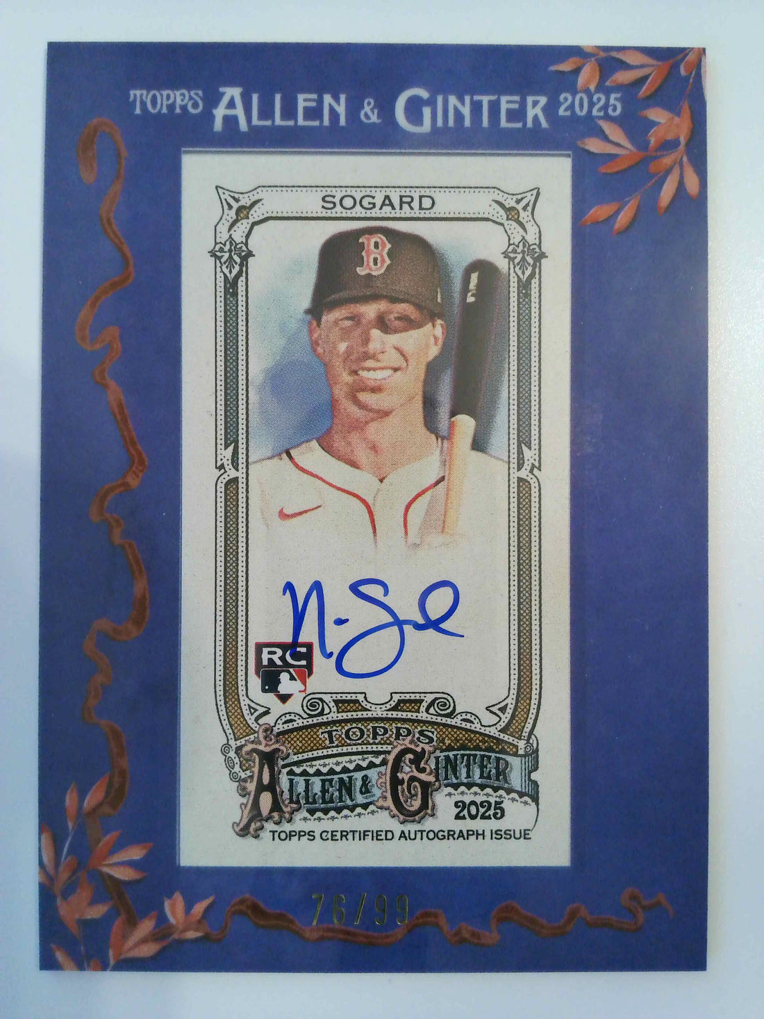 2025 Topps Allen & Ginter Framed Mini Autographs Blue 76/99 Nick Sogard #MA-NS