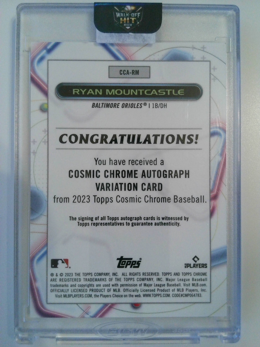 2023 Topps Chrome Cosmic Auto Gold Interstellar 28/50 Ryan Mountcastle #CCA-RM