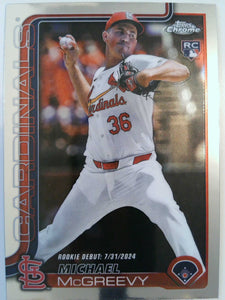 2025 Topps Chrome Update Baseball Michael McGreevy #USC36 Rookie