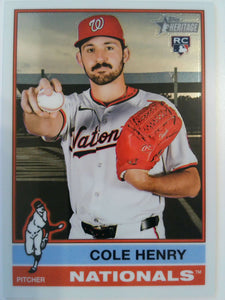 2025 Topps Heritage Baseball Chrome Cole Henry #697 Rookie