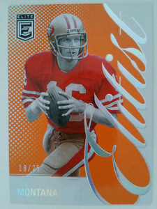 2024 Donruss Elite Football Elitist Orange 18/25 Joe Montana #10