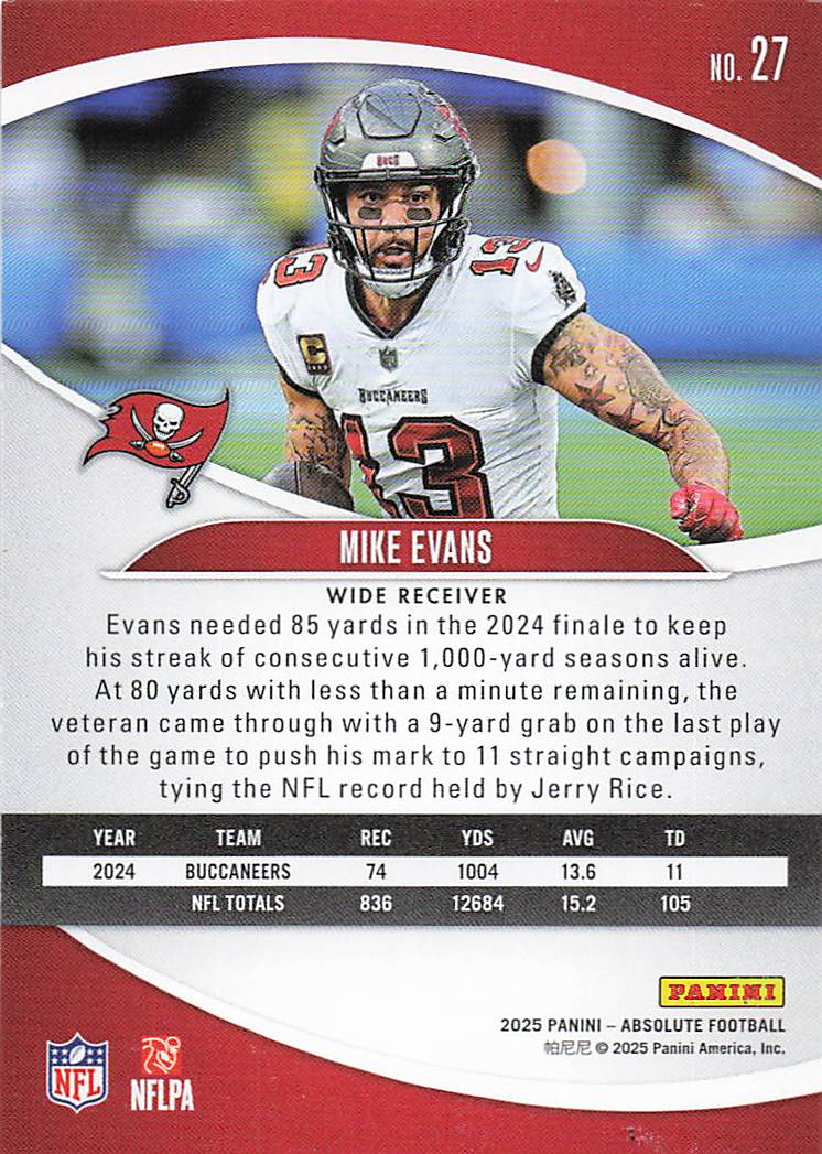 2025 Panini Absolute Football Retail Mike Evans #27