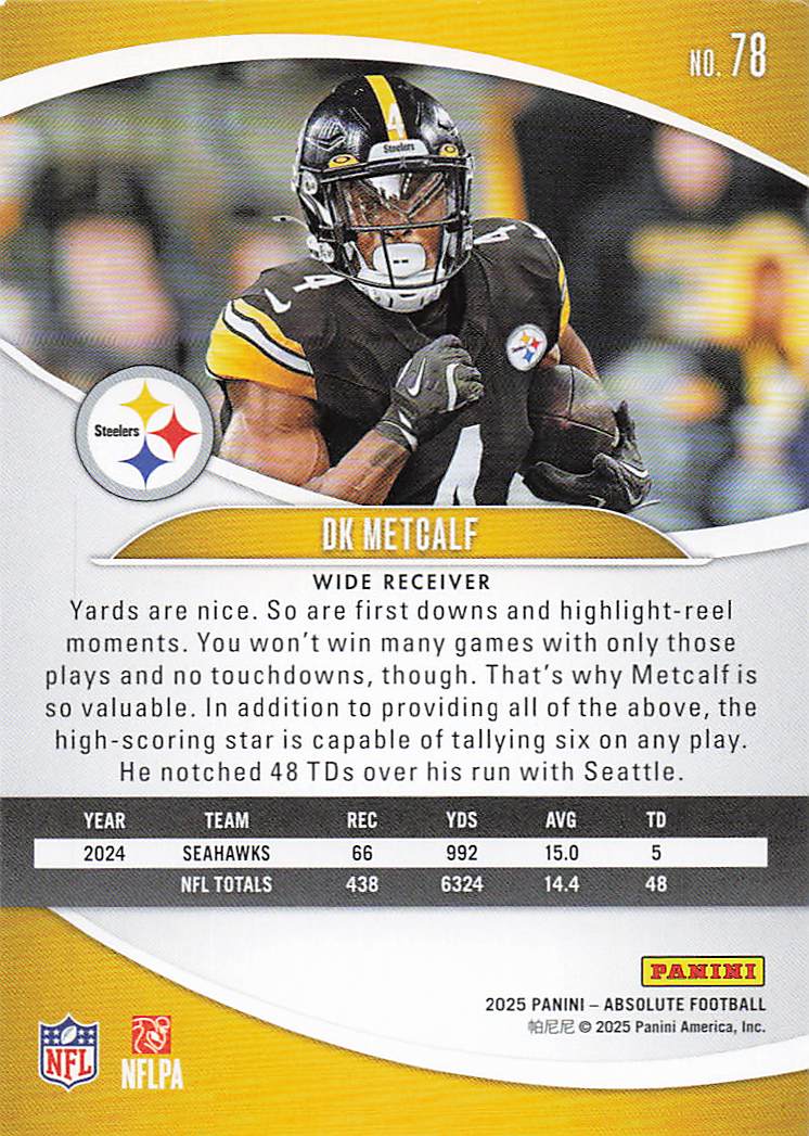 2025 Panini Absolute Football Retail DK Metcalf #78