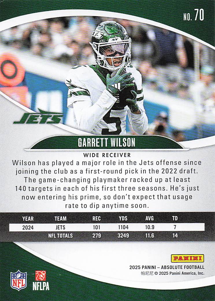 2025 Panini Absolute Football Retail Garrett Wilson #70
