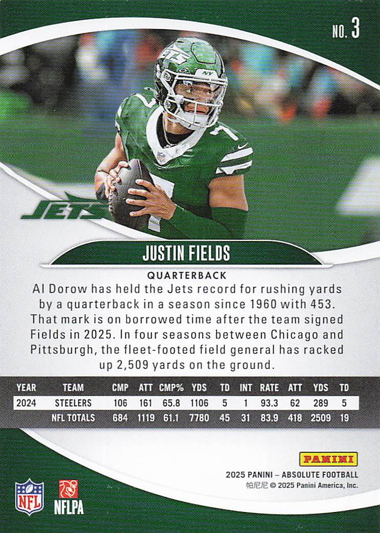 2025 Panini Absolute Football Retail Justin Fields #3