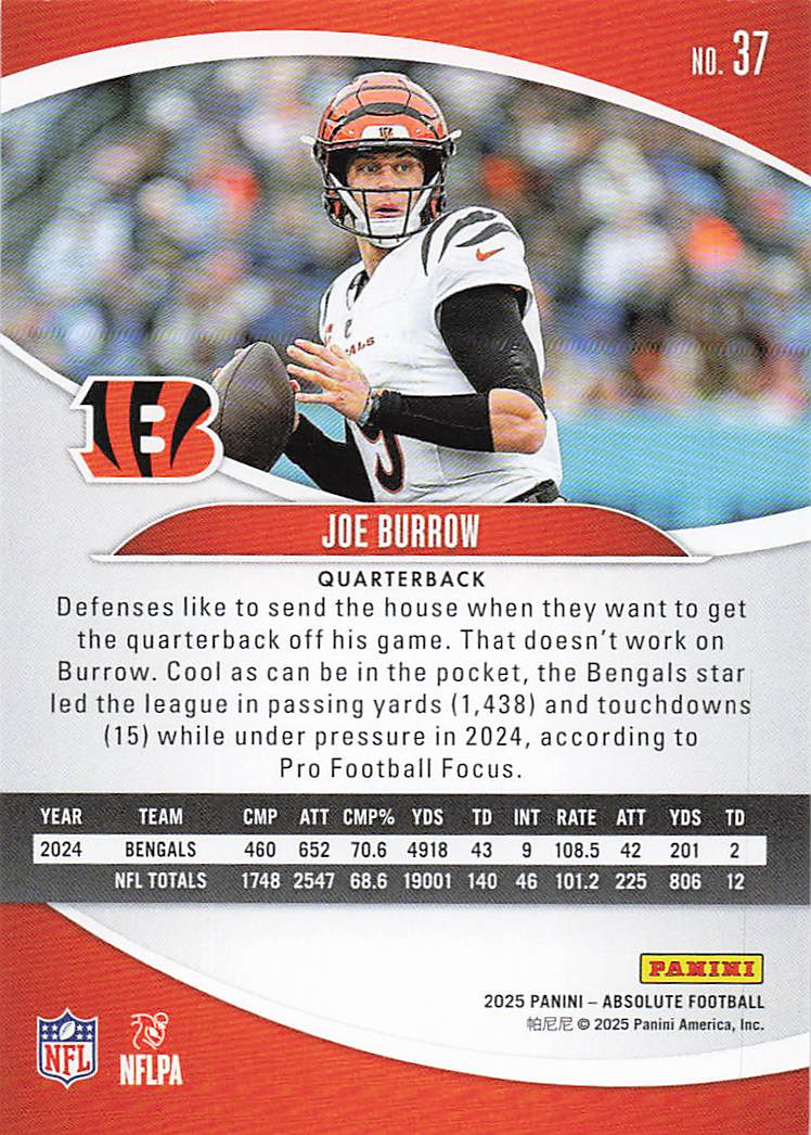 2025 Panini Absolute Football Retail Joe Burrow #37