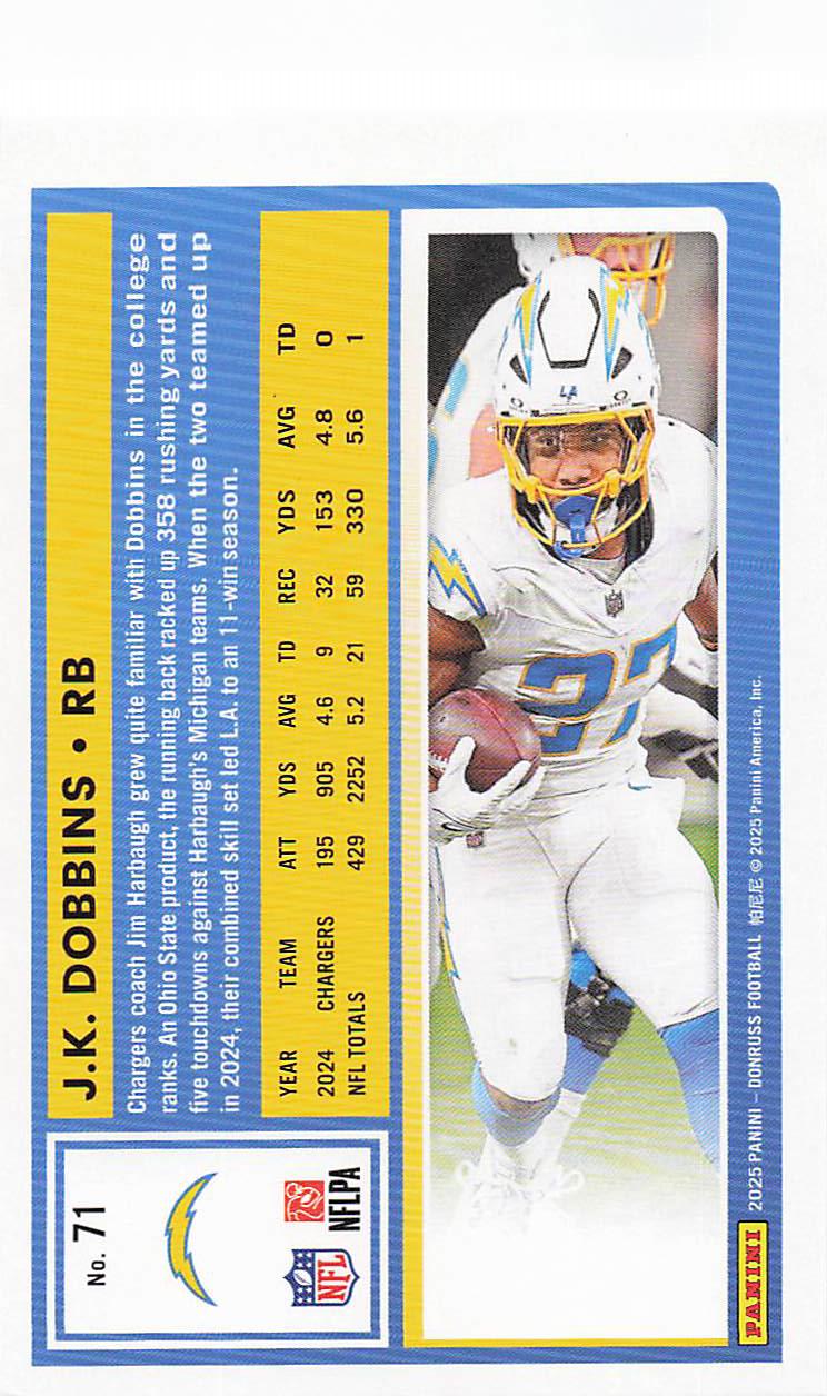 2025 Donruss Football J.K. Dobbins #71