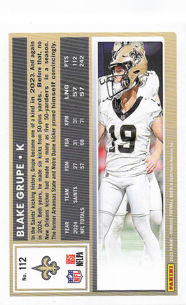 2025 Donruss Football Blake Grupe #112