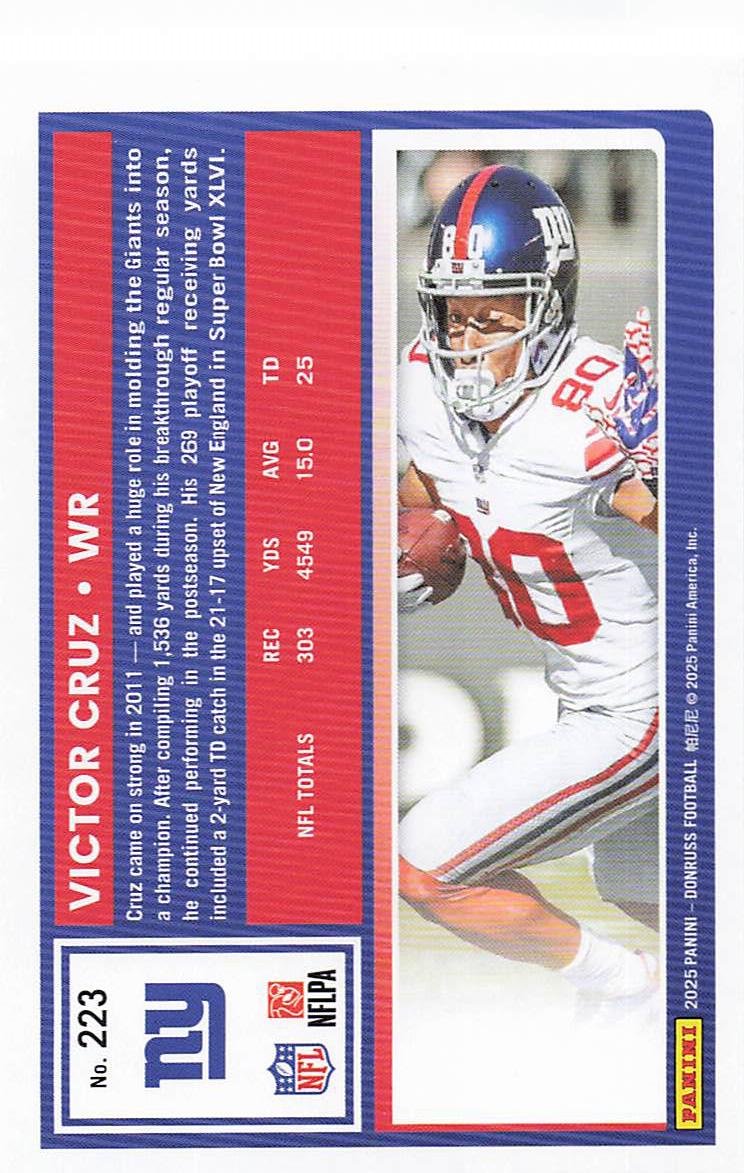 2025 Donruss Football Victor Cruz #223