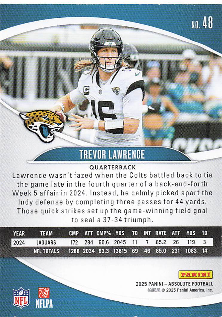 2025 Panini Absolute Football Retail Trevor Lawrence #48