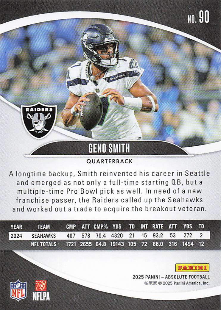 2025 Panini Absolute Football Retail Geno Smith #90
