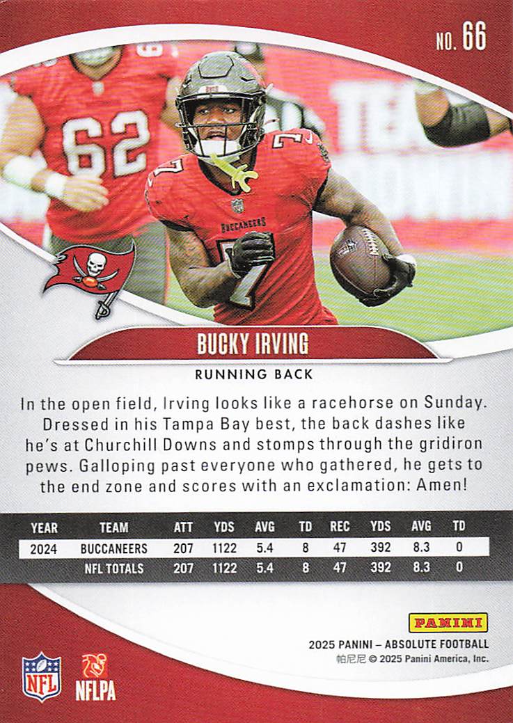 2025 Panini Absolute Football Retail Bucky Irving #66
