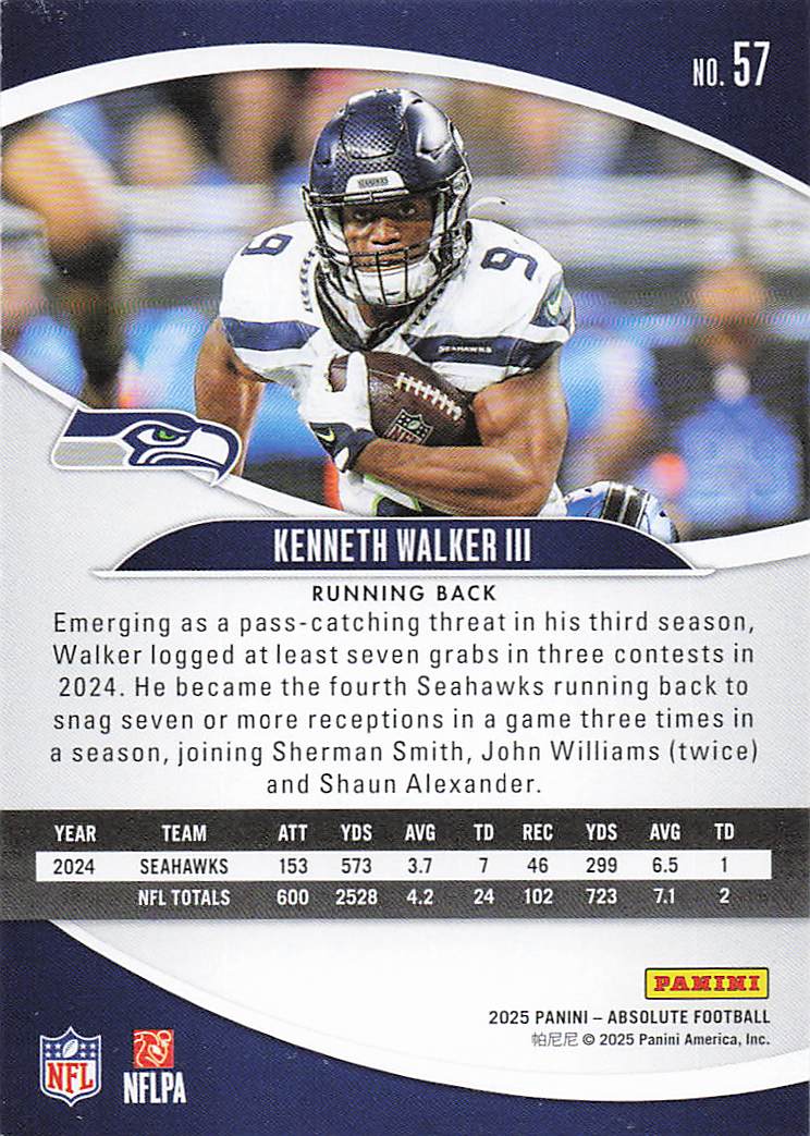 2025 Panini Absolute Football Retail Kenneth Walker III #57