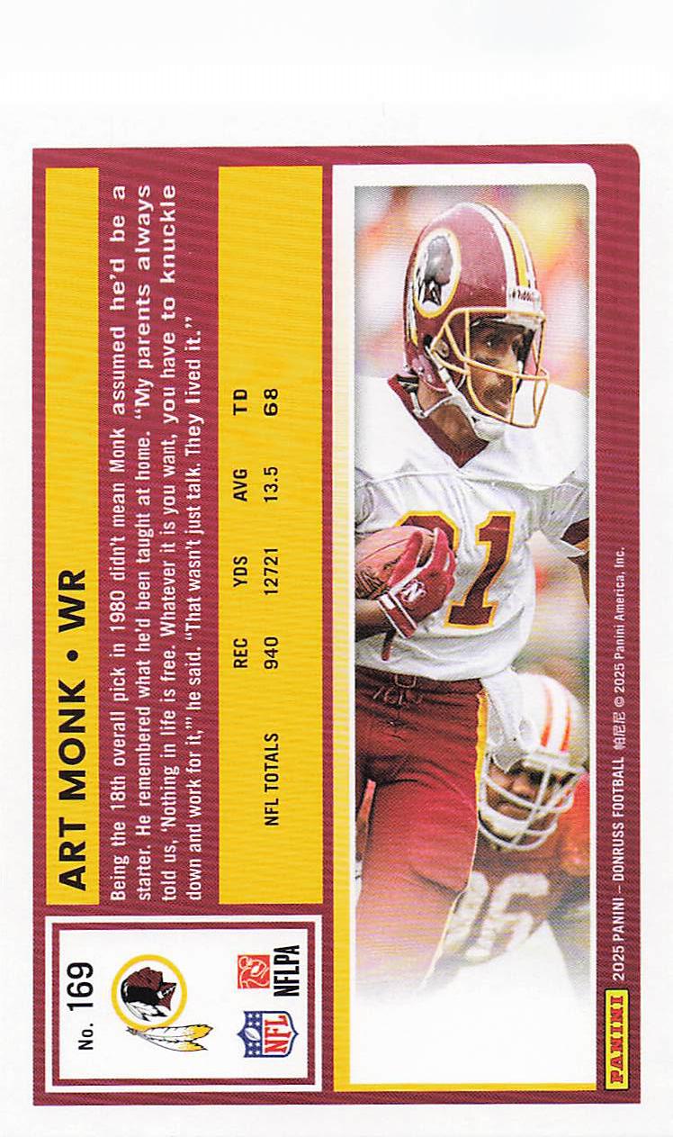 2025 Donruss Football Art Monk #169
