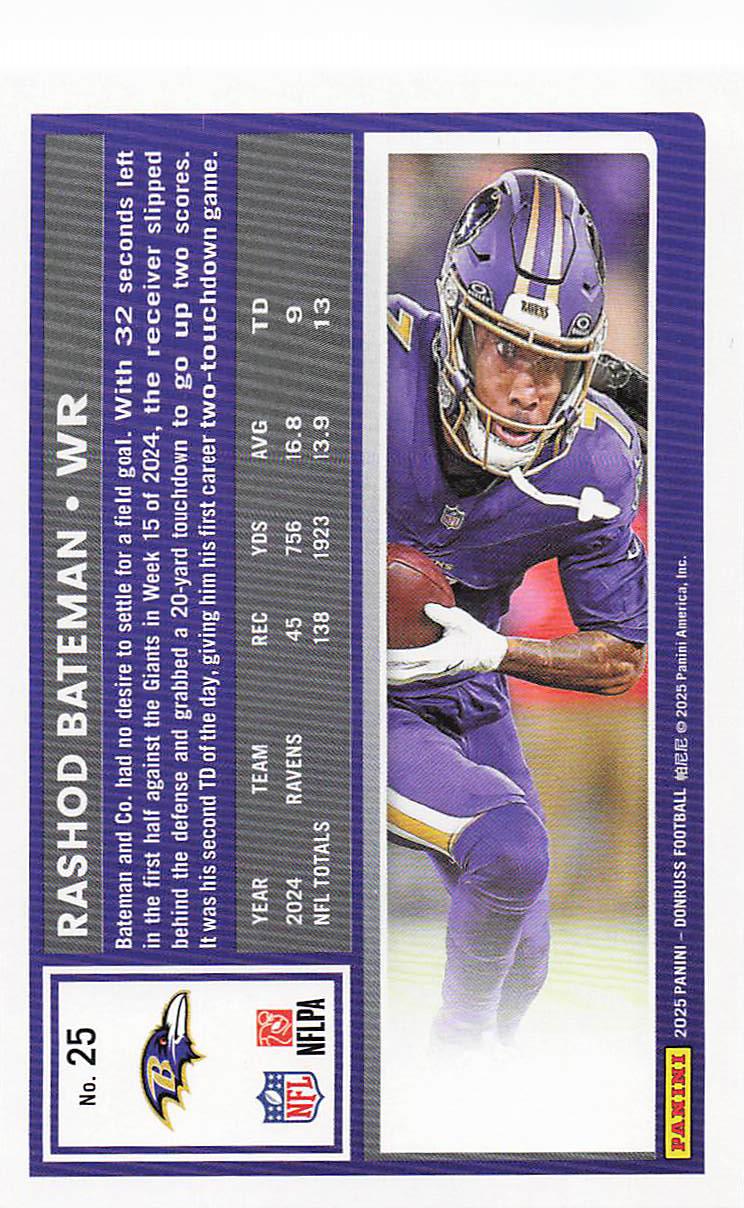 2025 Donruss Football Rashod Bateman #25